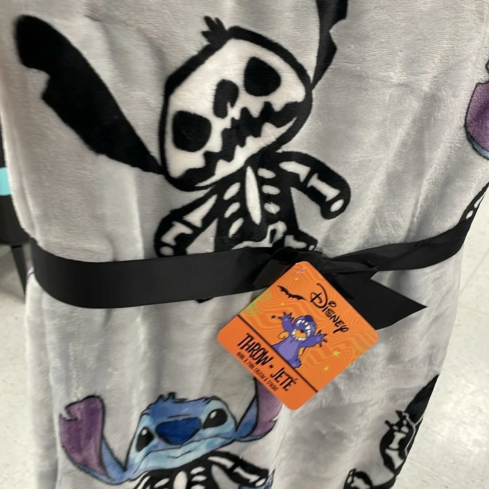 Stitch Skeleton Plush throw blanket